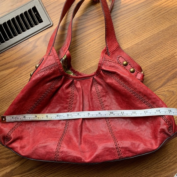 Fossil Red Handbag Purse Women Accessories Medium Leather Shoulder Bag - Picture 3 of 4